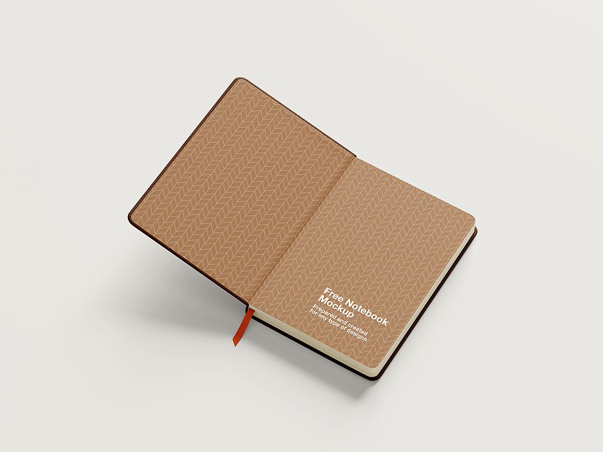 厚皮革笔记本记事本本子样机mockup6组插图3