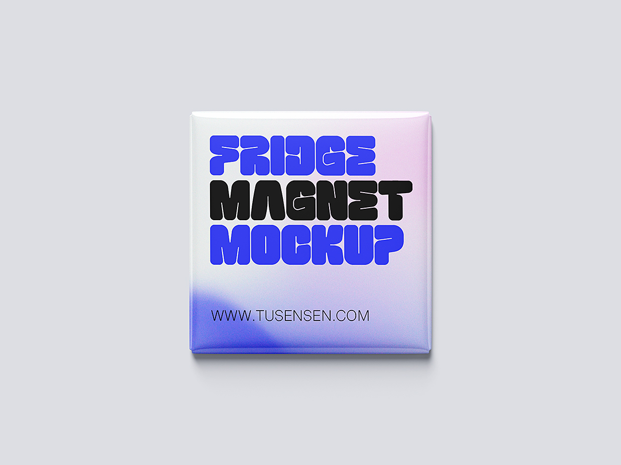 方形磁吸冰箱贴样机mockup6组插图4