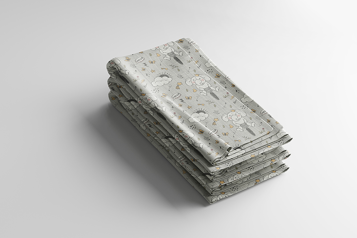 亚麻毯床单布料样机mockup5组插图4