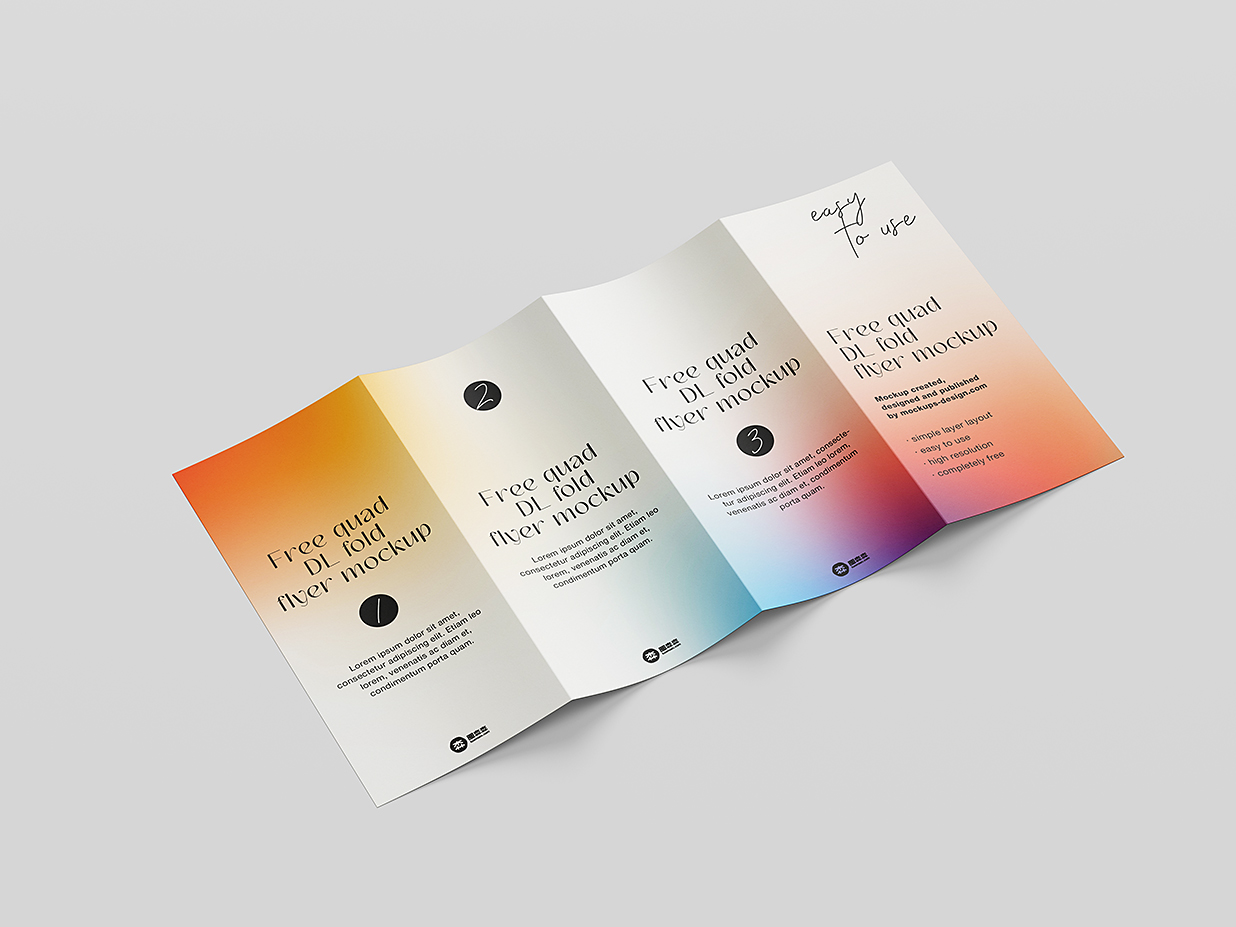 高质感竖版折页四折页样机mockup8组插图4
