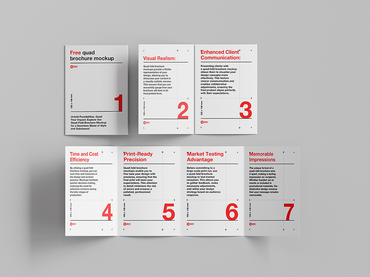 折页四折页样机mockup5组插图4