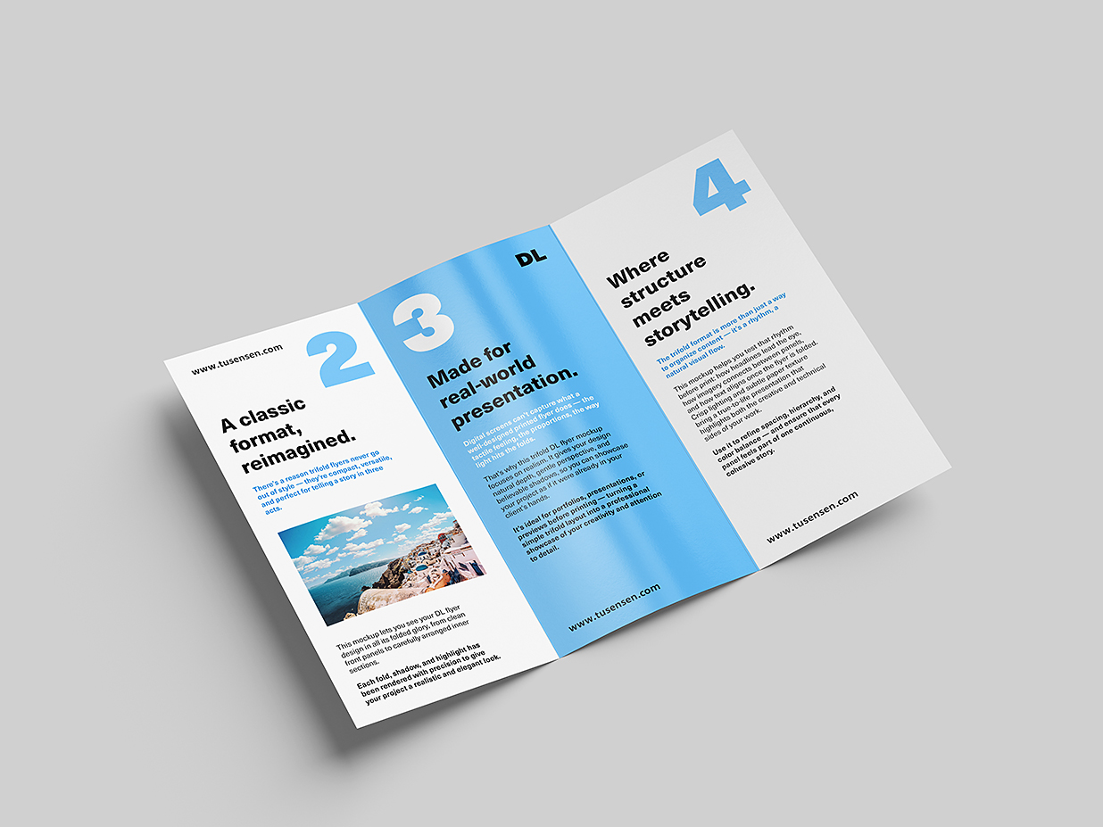 高质感折页三折页样机mockup5组插图4