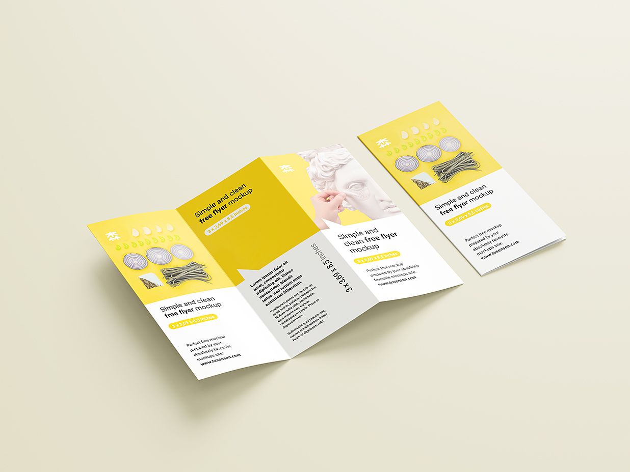 竖版折页三折页样机mockup5组插图4