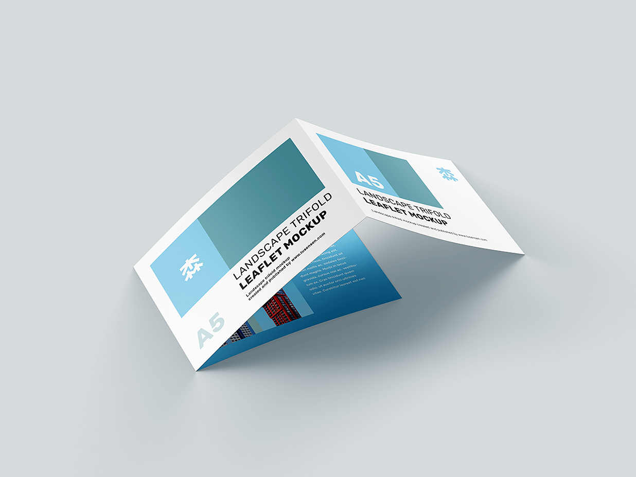 折页三折页样机mockup5组插图4