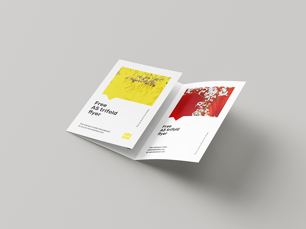精致的折页三折页样机mockup7组插图4