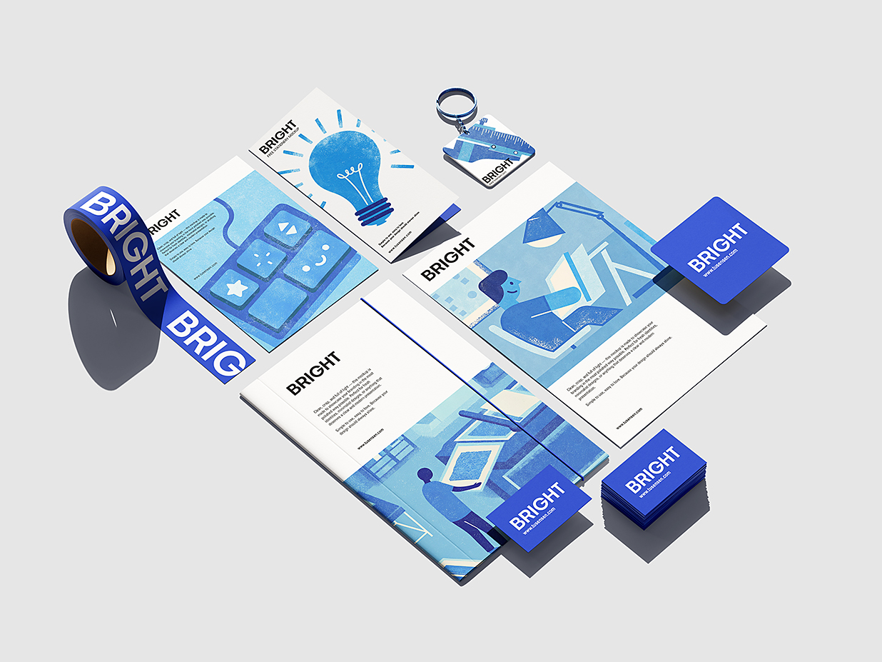 清新办公文具品牌文创VI样机mockup5组插图4