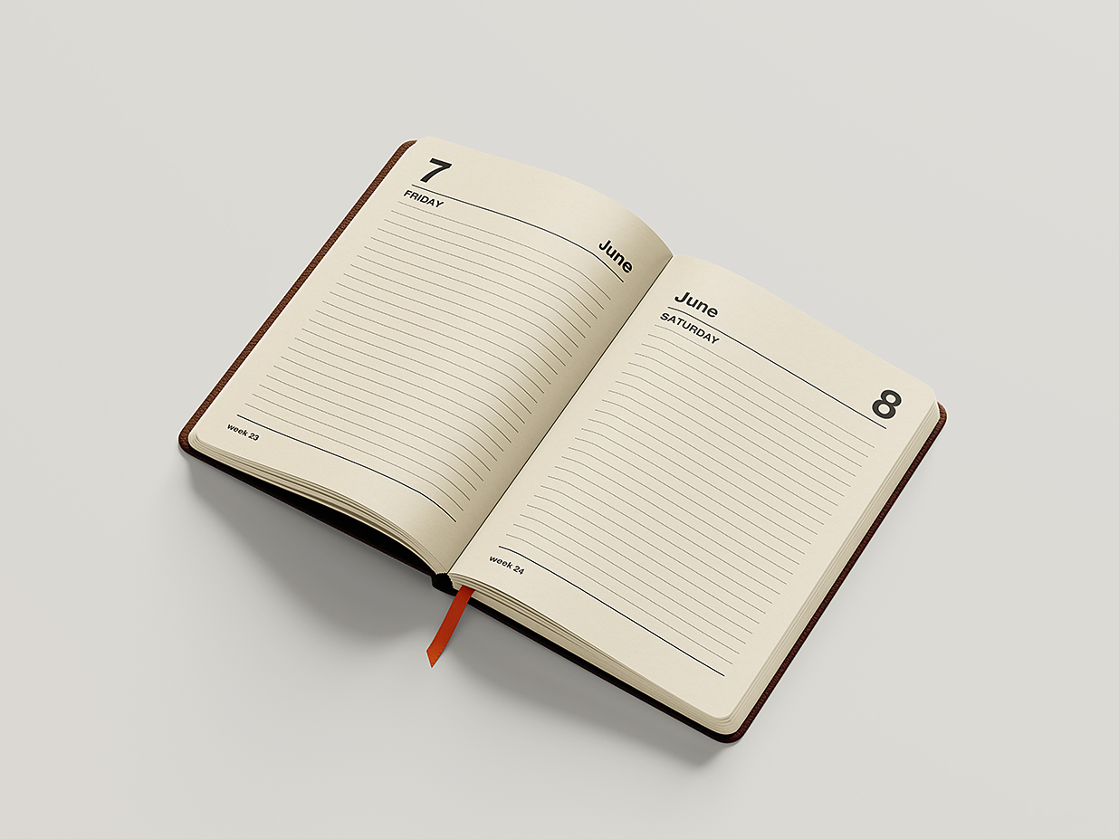厚皮革笔记本记事本本子样机mockup6组插图4