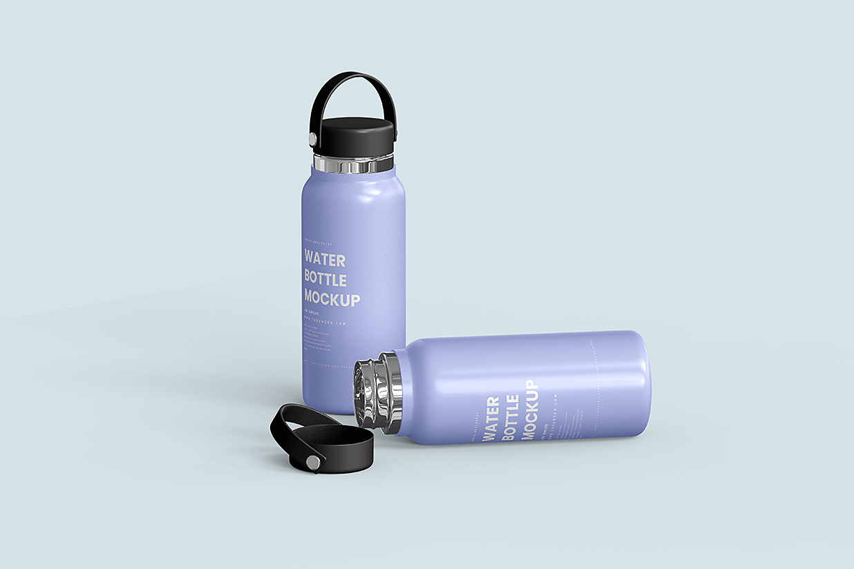 铝制运动水瓶保温杯水杯样机mockup5组插图4