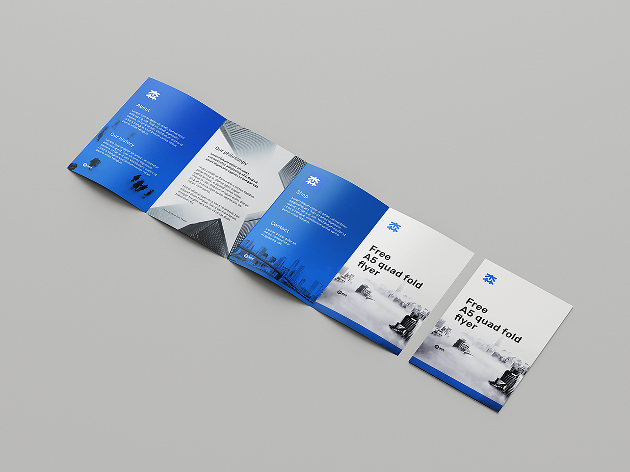 高质感折页四折页样机mockup6组插图5