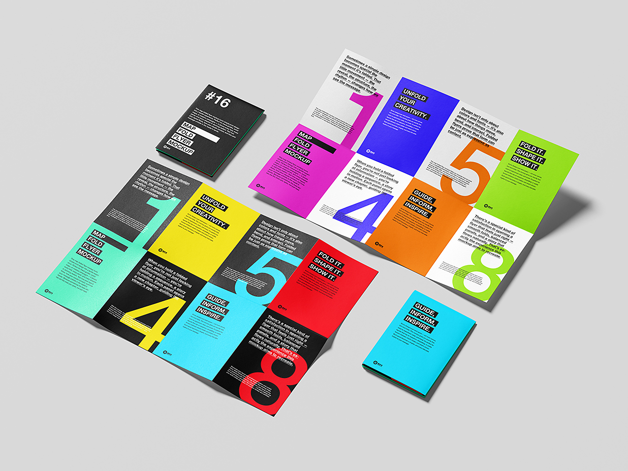 地图折叠折页样机mockup6组插图5