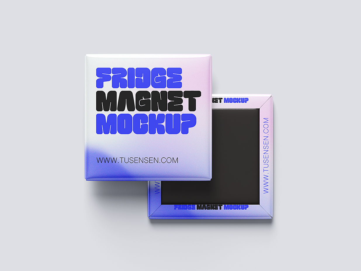 方形磁吸冰箱贴样机mockup6组插图5