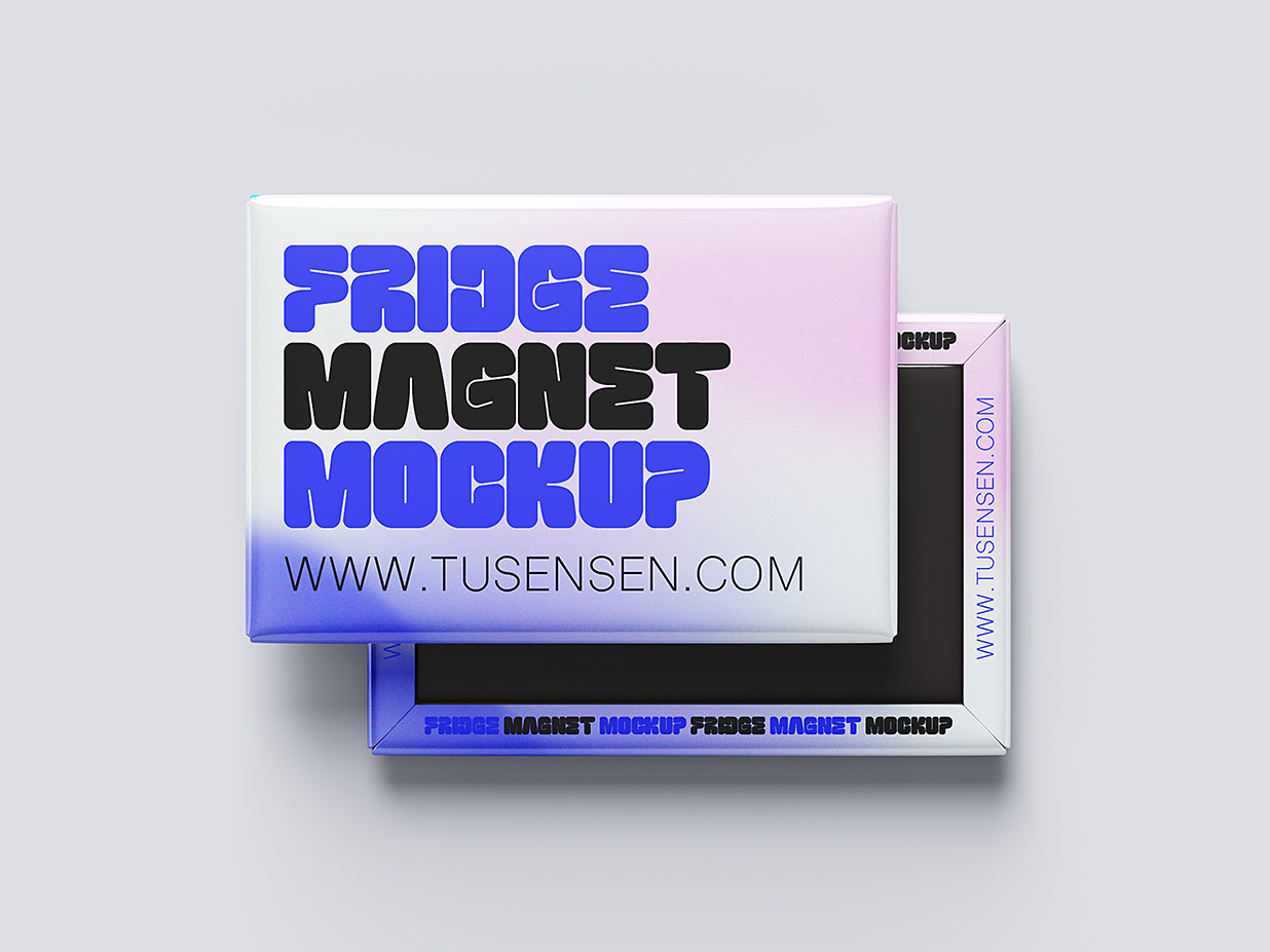 矩形磁吸冰箱贴样机mockup6组插图5