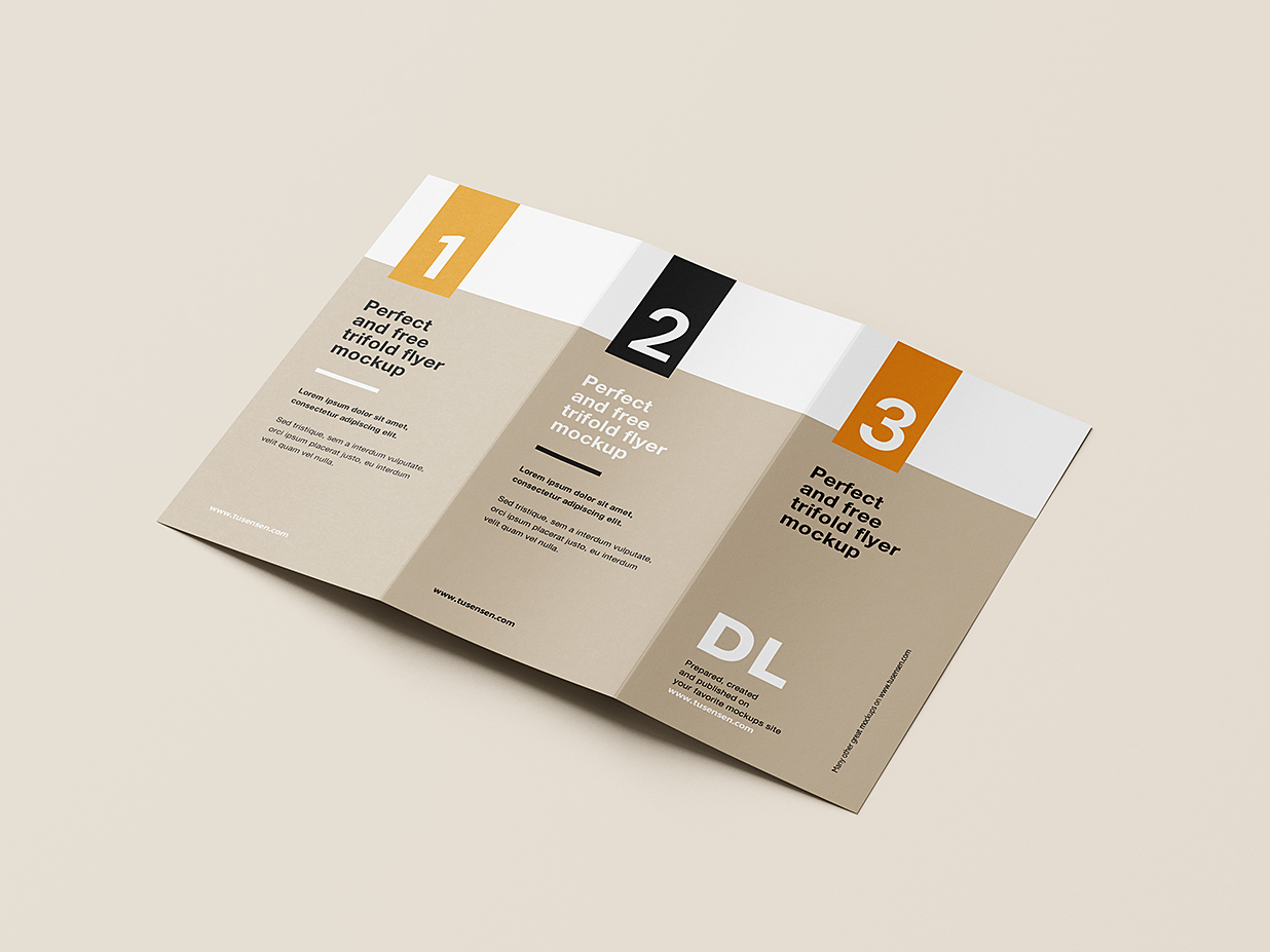 优雅的折页三折页样机mockup7组插图6