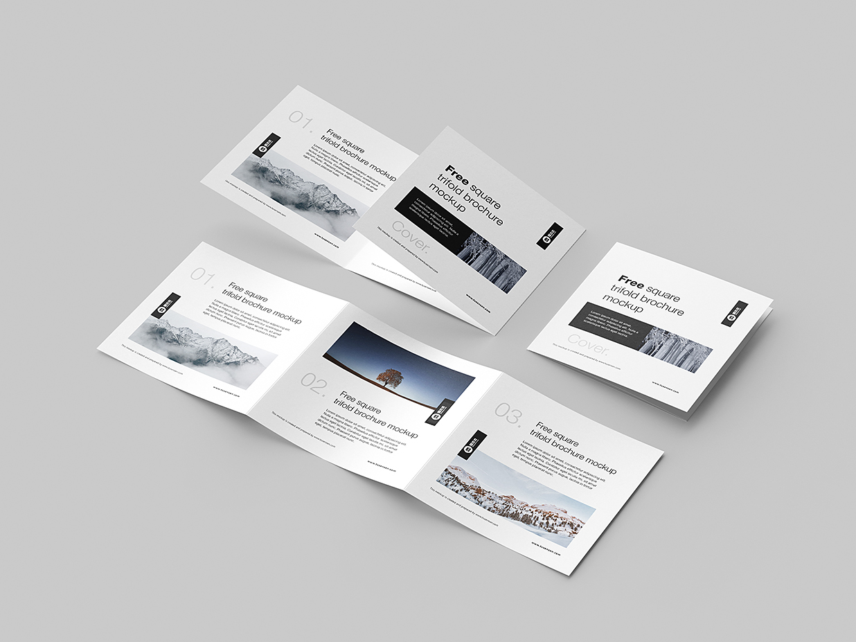 方形折页三折页样机mockup8组插图7