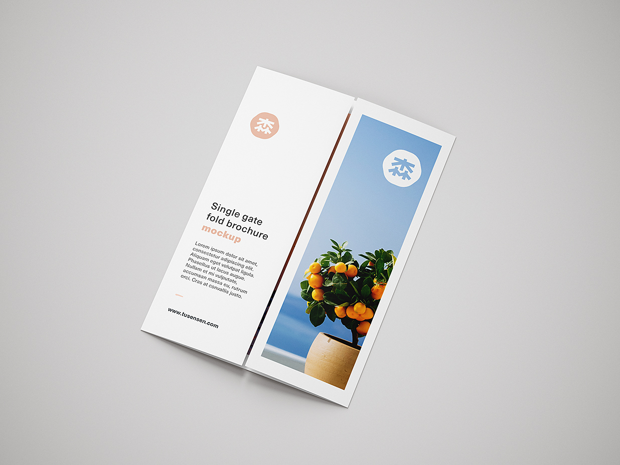高质感竖版折页三折页样机mockup9组插图7