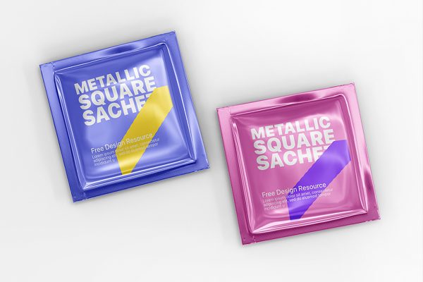 双层金属方形小袋包装样机mockup