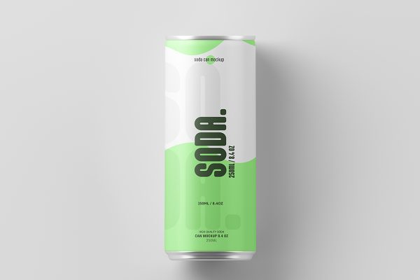 简约易拉罐饮料罐啤酒罐苏打水罐包装样机mockup