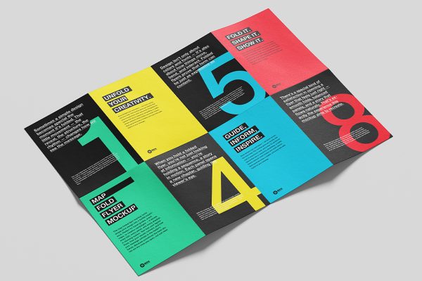 地图折叠折页样机mockup6组