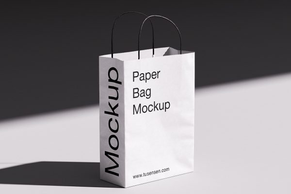 高质感纸袋手提袋购物袋样机mockup5组