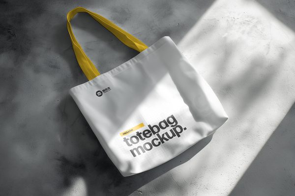 放在地面的帆布包帆布袋样机mockup