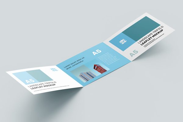 折页三折页样机mockup5组
