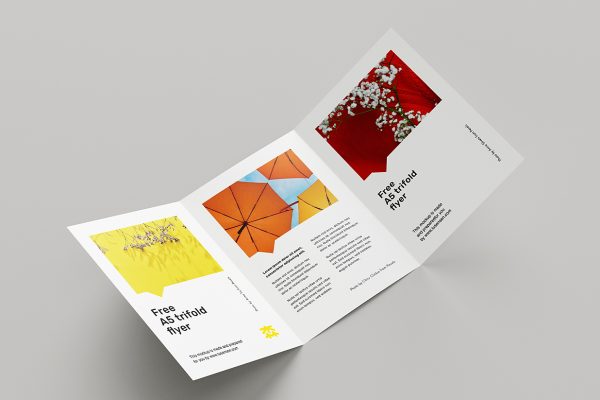 精致的折页三折页样机mockup7组