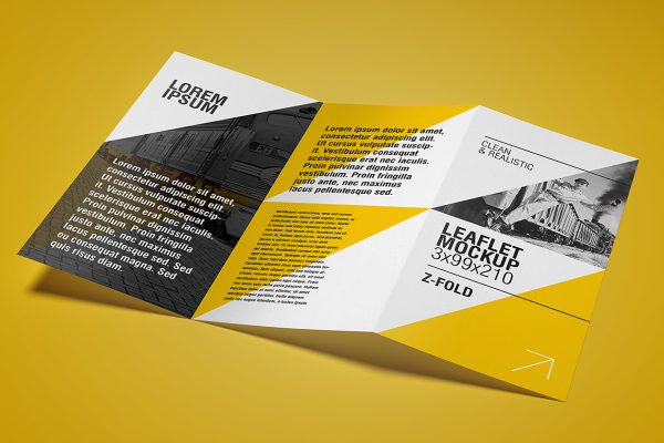 竖版折页三折页样机mockup5组