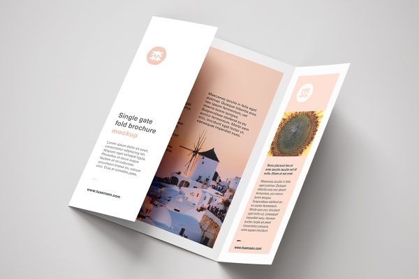 高质感竖版折页三折页样机mockup9组