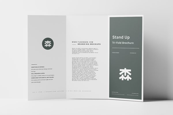 高质感三折页样机mockup5组