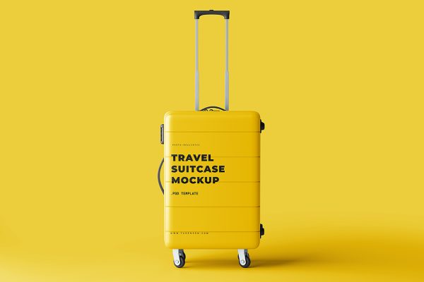 高质感行李箱旅行箱样机mockup8组
