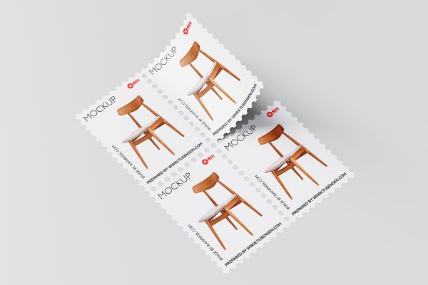 高质感邮票样机mockup5组