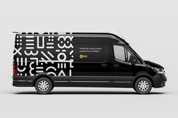 面包车车车身广告样机mockup5组