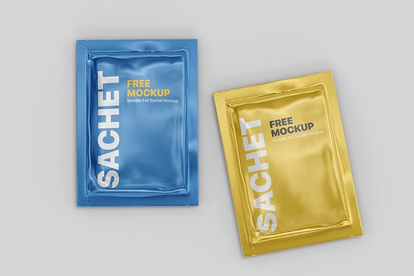 金属箔食品袋护肤品小袋样机mockup
