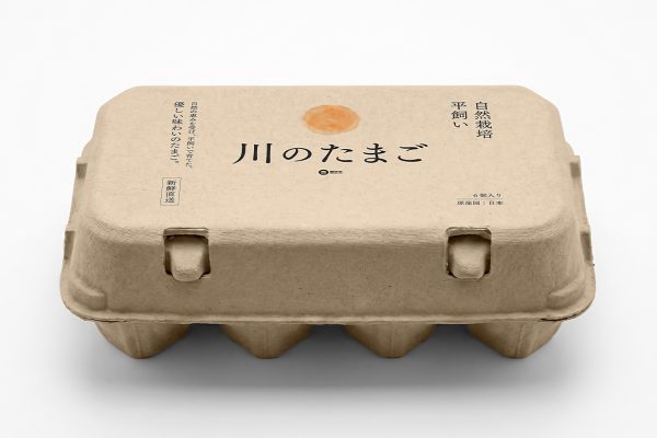 日式环保纸浆鸡蛋包装样机mockup