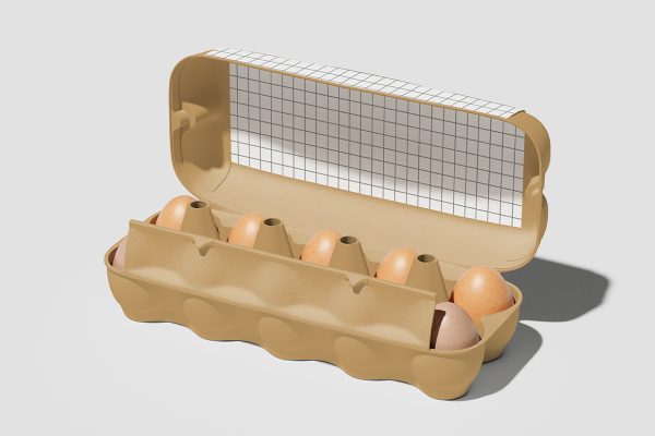 开盖式鸡蛋盒包装样机mockup4组