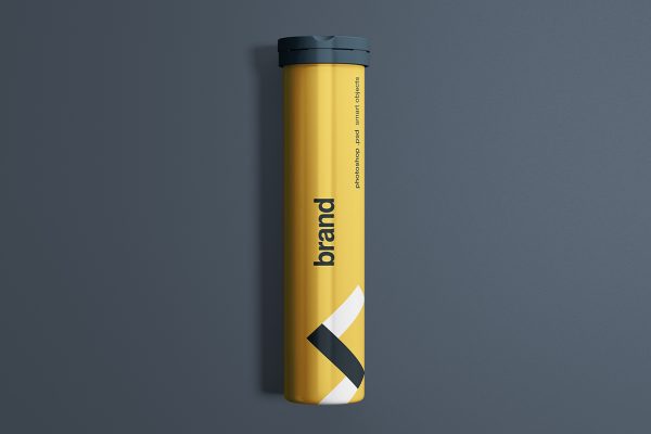 电解质泡腾片维生素瓶包装样机mockup