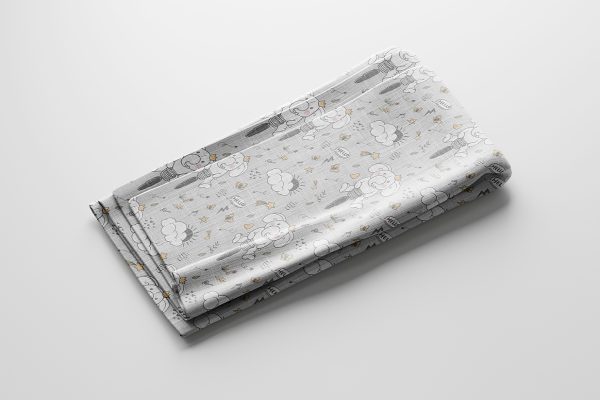 亚麻毯床单布料样机mockup5组