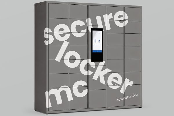 自助存包柜储物柜快递柜广告样机mockup