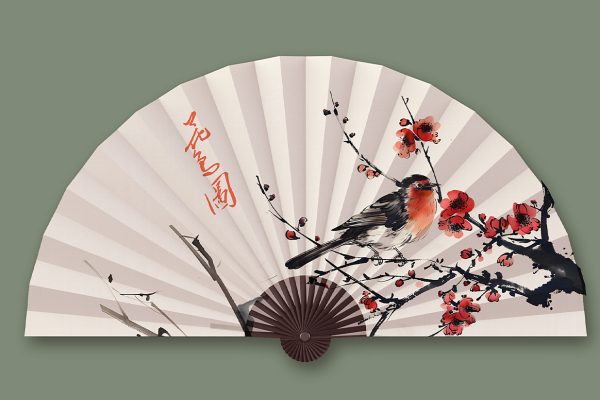 扇子折扇样机mockup