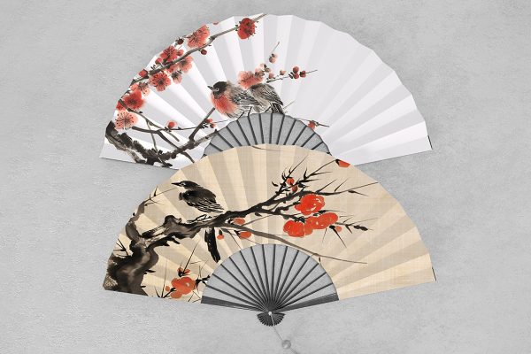 扇子折扇样机mockup