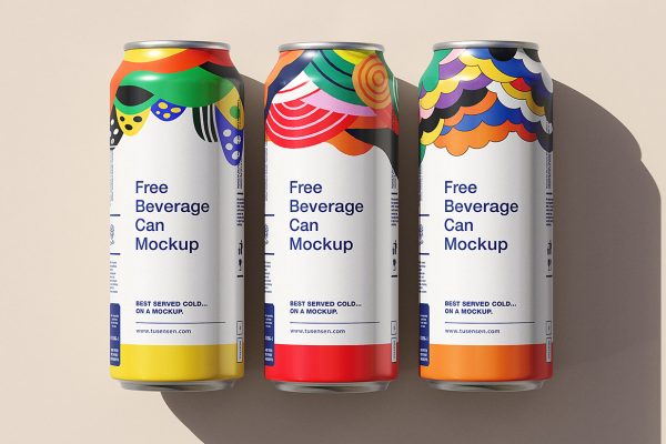 易拉罐饮料罐啤酒罐苏打水罐包装样机mockup3组