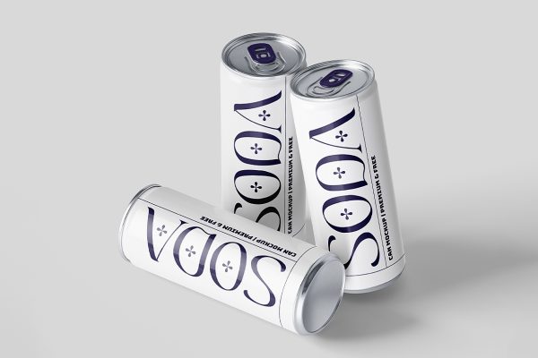 高质感易拉罐饮料罐啤酒罐苏打水罐汽水罐包装样机mockup4组
