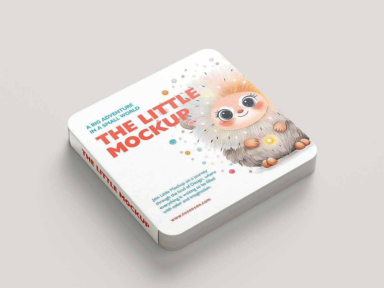 方形儿童绘本图书书籍样机mockup6组插图