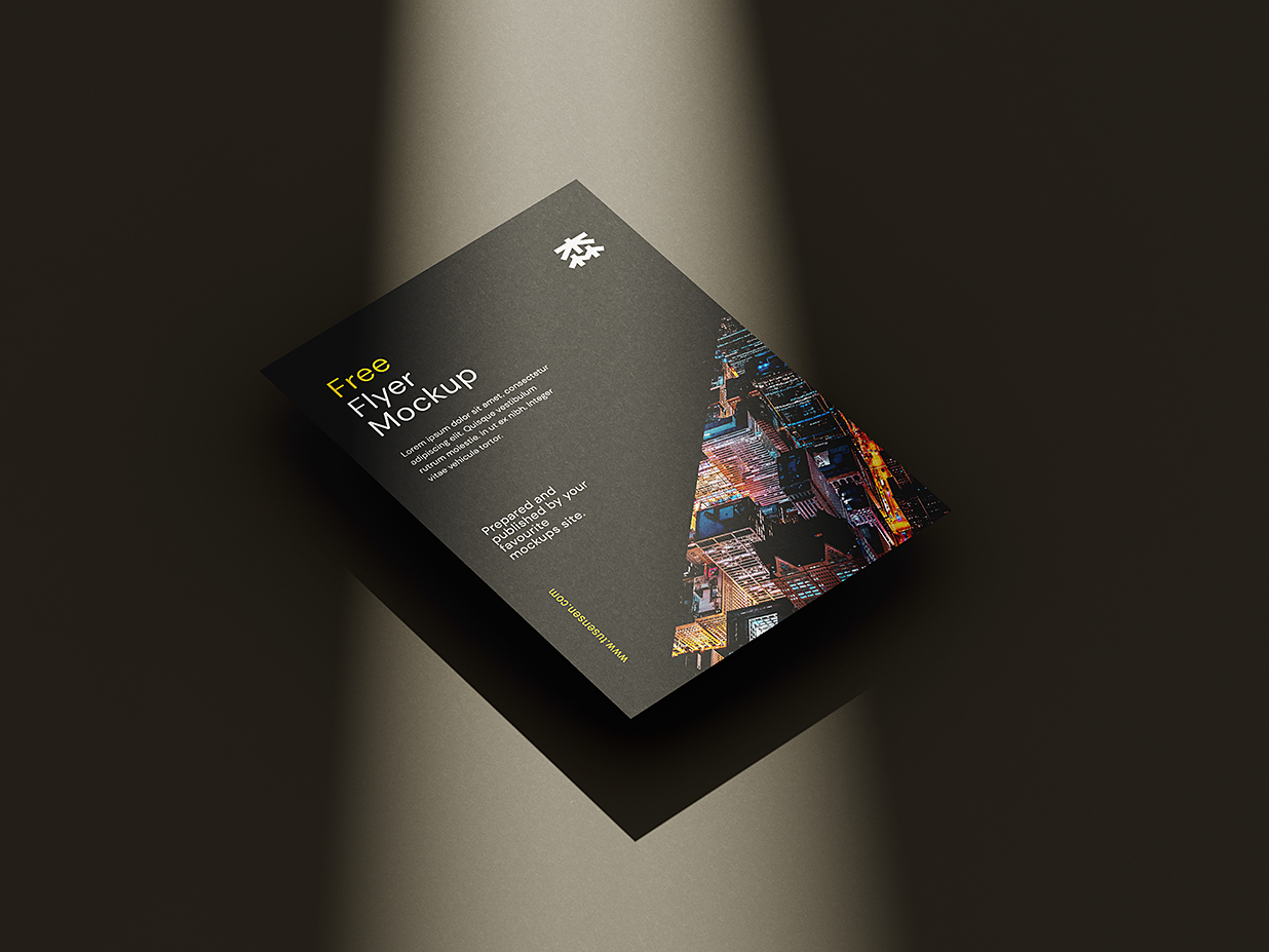 带光影的单张宣传单样机mockup4组插图