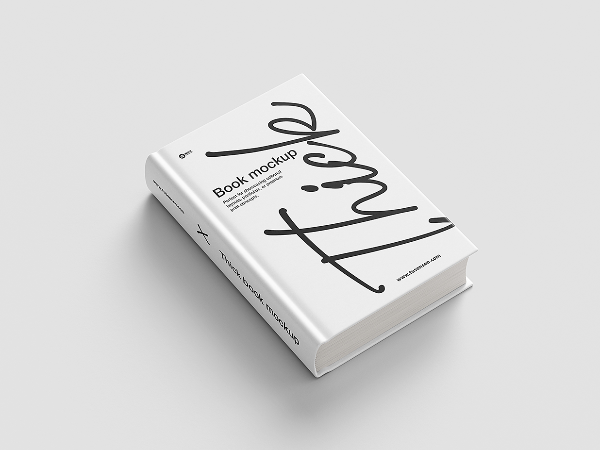 厚重简约的精装书籍样机mockup7组插图