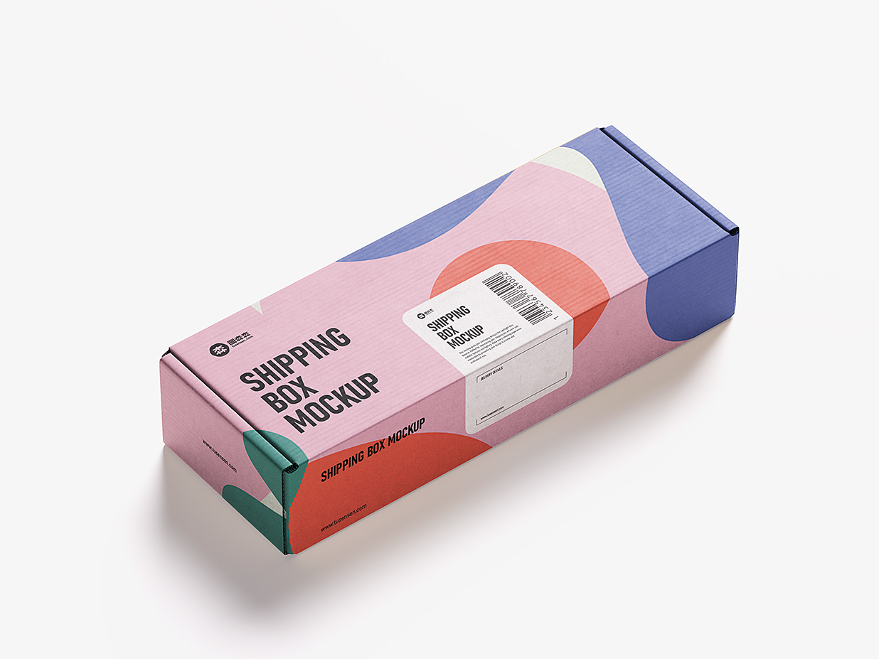 长方形飞机盒纸盒包装盒快递盒样机mockup4组插图