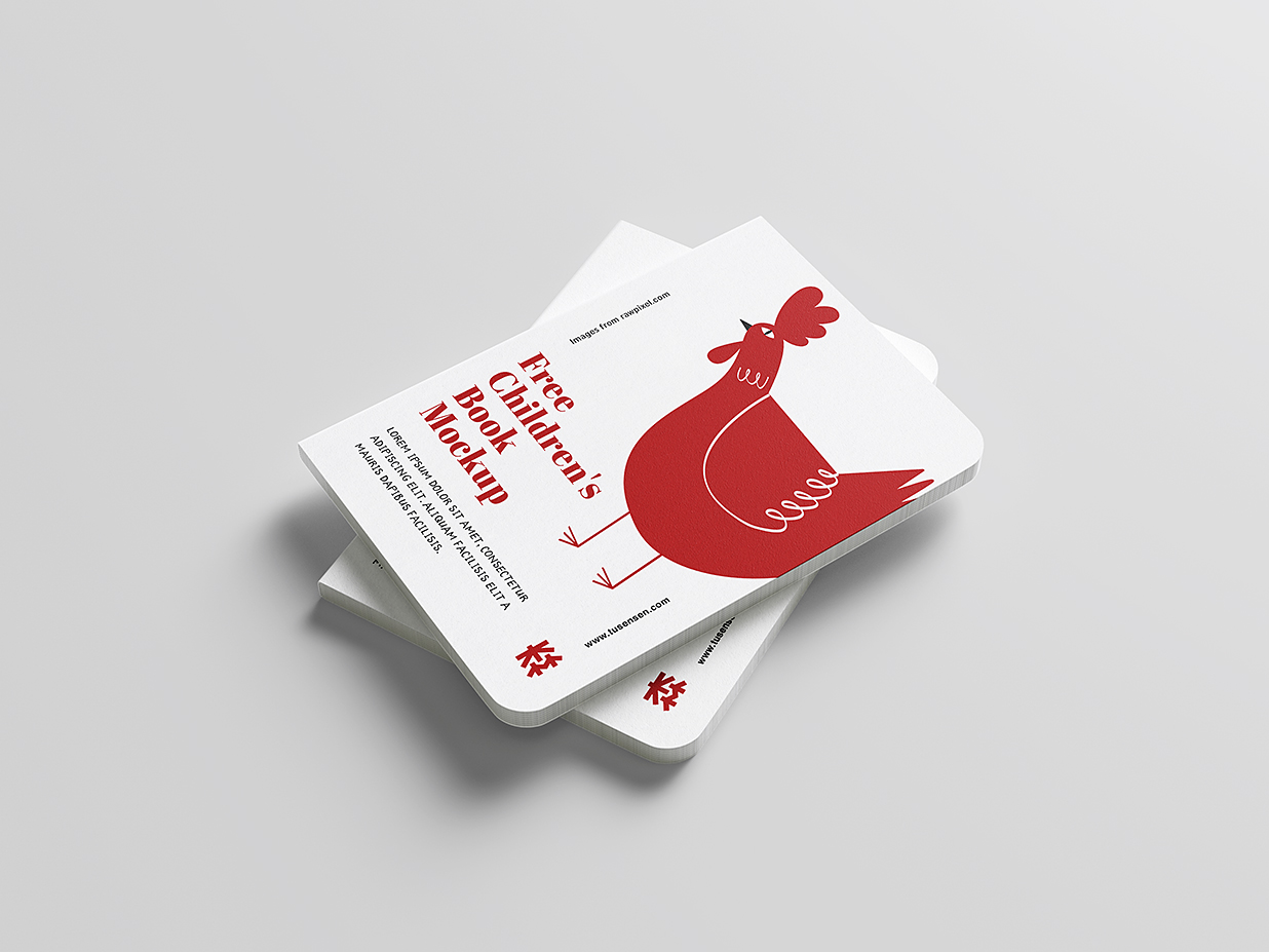 儿童绘本图书书籍样机mockup5组插图