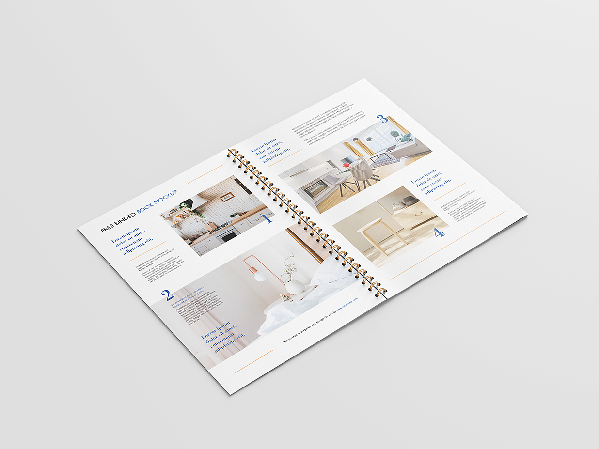 带线圈装订的书籍样机mockup6组插图
