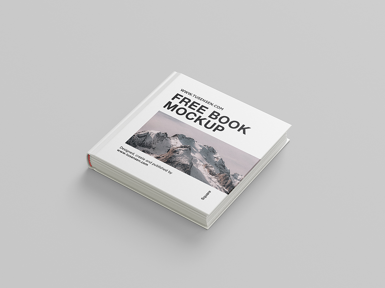 方形精装书籍样机mockup6组插图