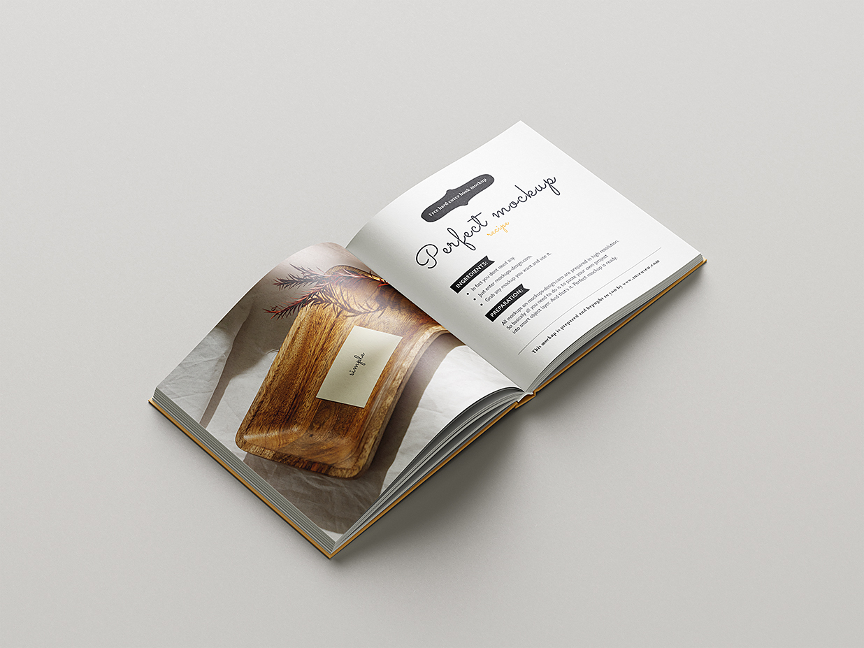 优雅的方形精装书籍样机mockup6组插图
